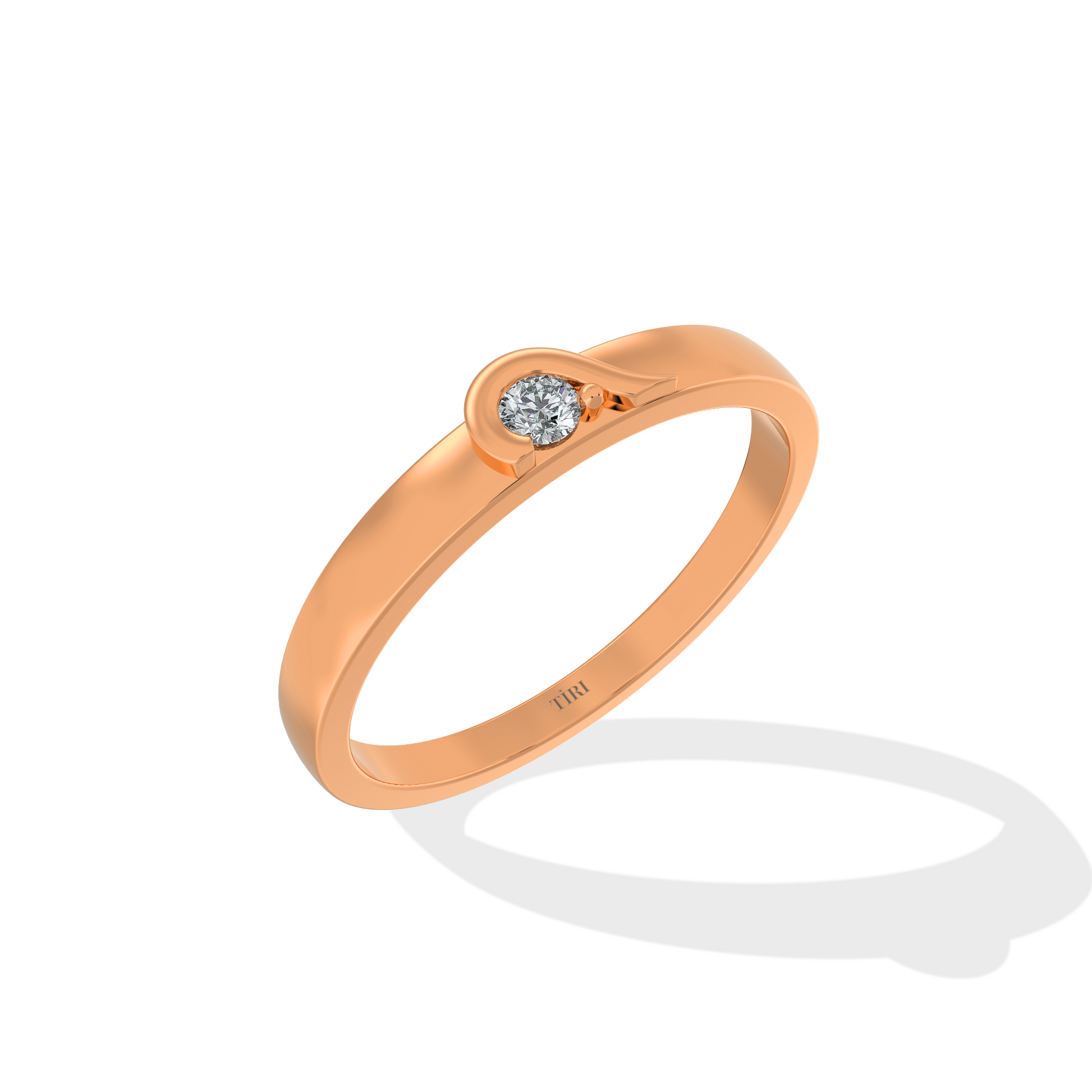 Tiri 0.35 TW diamond ring with a sleek band and sparkling diamonds, close-up of the elegant jewelry piece.