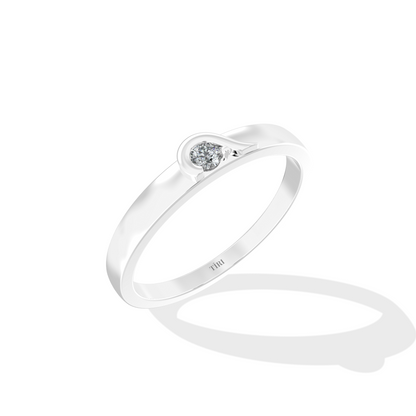 Dimmond ring by Tiri in 0.35 TW weight with a sleek, polished design featuring a smooth silver finish.