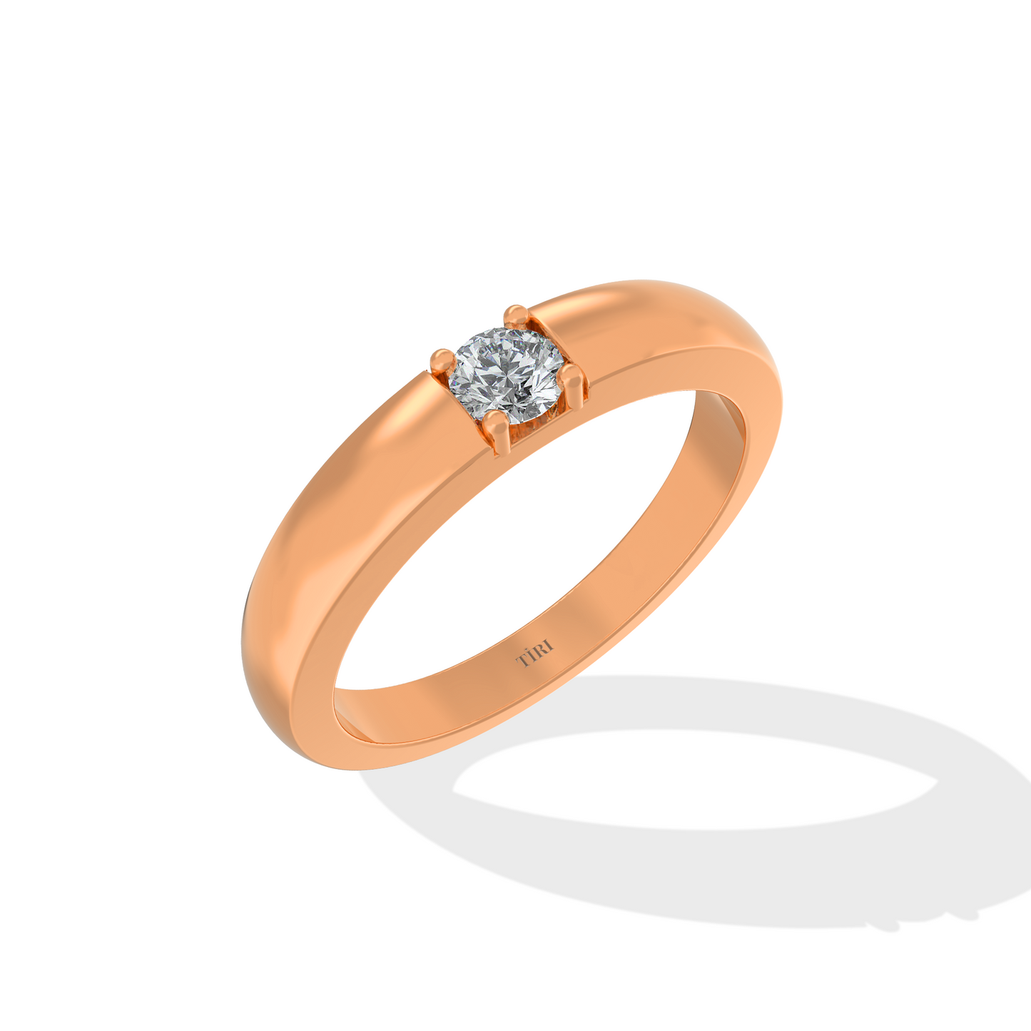 Elegant 0.40 TW diamond ring by Tiri featuring a sparkling, round-cut design on a sleek band.