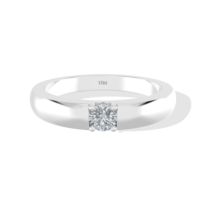 Tiri 0.40 TW diamond ring featuring a sleek band and sparkling center diamond, elegant jewelry for special occasions.