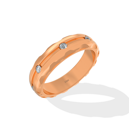 Tiri 0.10 TW diamond ring featuring a sleek band with sparkling diamonds and a polished silver finish.