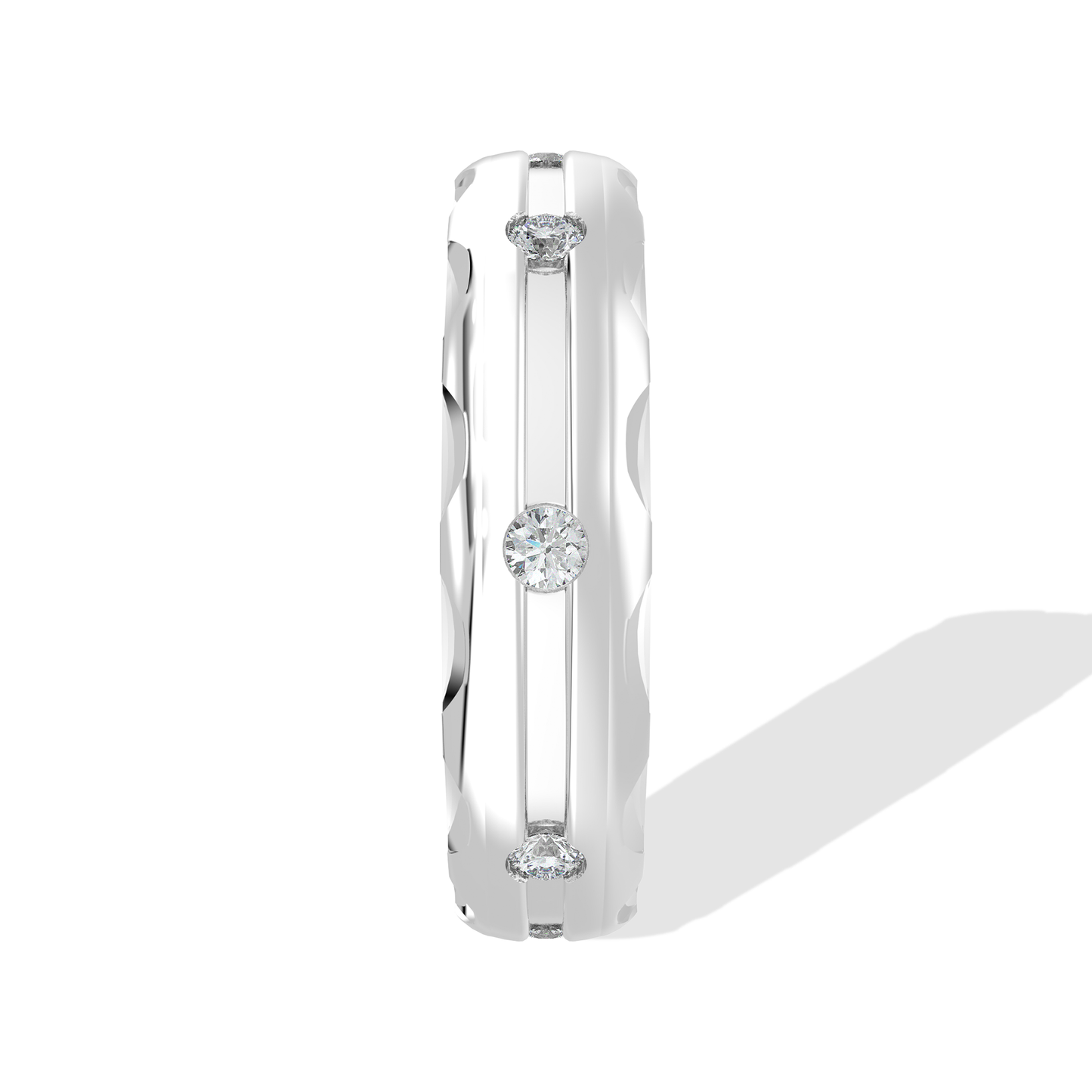 Tiri 0.10 TW Diamond Ring featuring a sleek gold band and sparkling diamonds for elegant jewelry style.