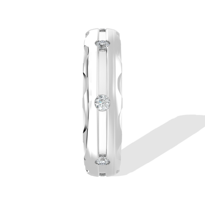 Tiri 0.10 TW Diamond Ring featuring a sleek gold band and sparkling diamonds for elegant jewelry style.