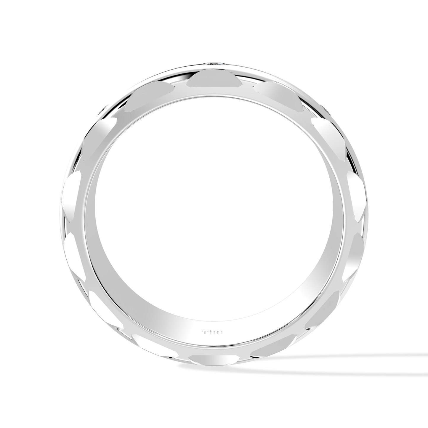 Close-up of Tiri 0.10 TW diamond ring showcasing a sparkling diamond set in a sleek band.