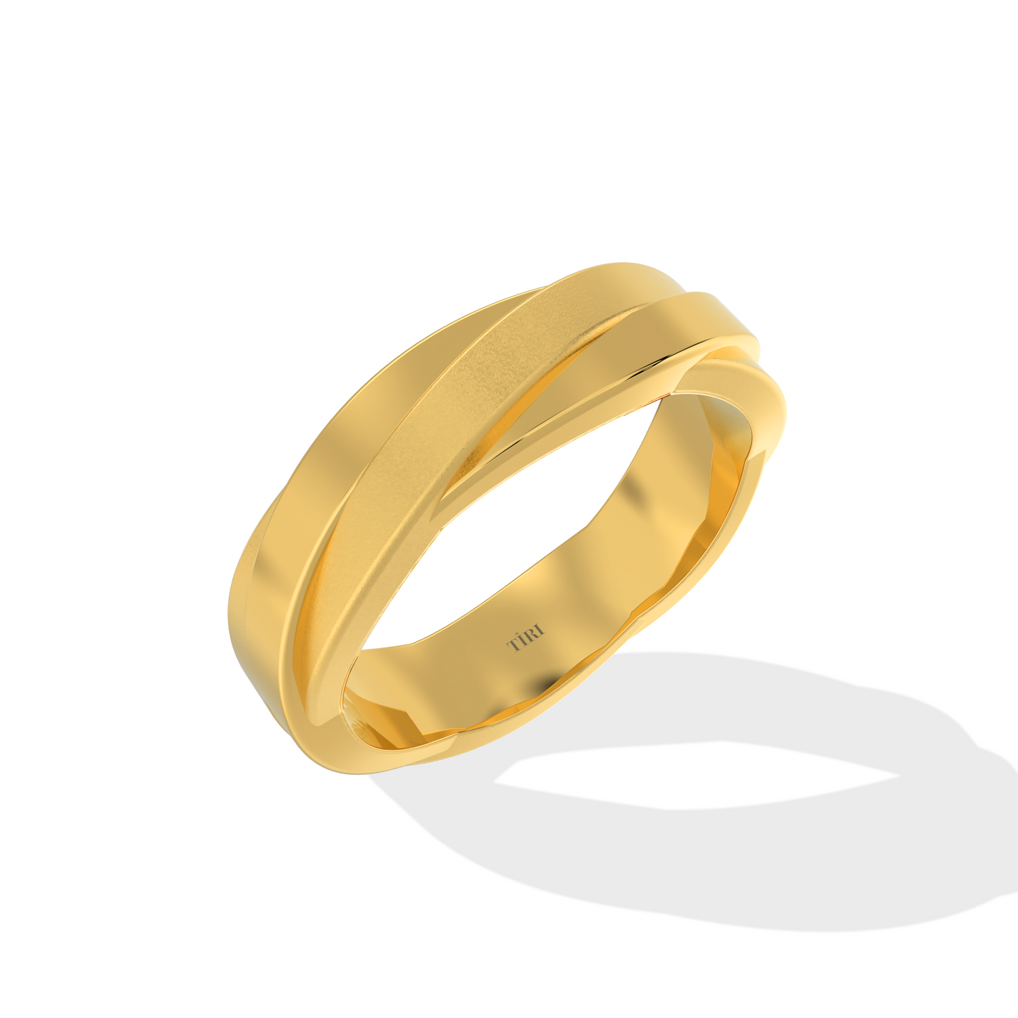 14k gold ring from Tiri with a sleek, polished finish, showcasing elegant craftsmanship and a classic design.