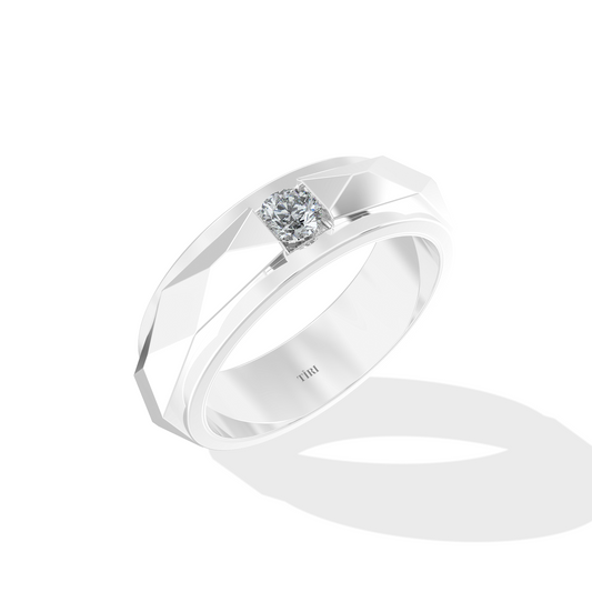 Tiri 0.75 TW diamond ring featuring a sleek band with sparkling diamonds set in a luxurious design.