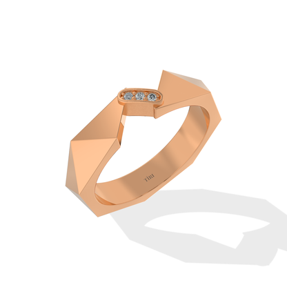 Tiri 0.18 TW diamond ring featuring a sleek band with sparkling diamonds set in a stylish jewelry design.