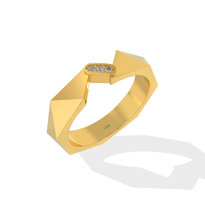 Tiri 0.18 TW diamond ring featuring a sleek gold band with sparkling diamonds for an elegant, luxurious look.