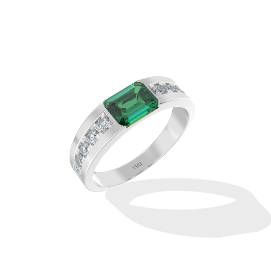Elegant 1.00 TW diamond ring by Tiri featuring a sparkling round-cut diamond set in a sleek band.