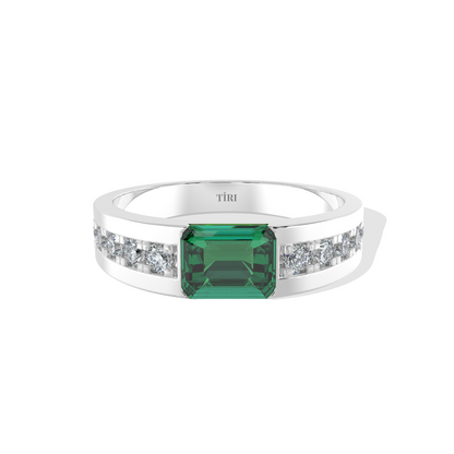 Elegant 1.00 TW diamond ring by Tiri featuring a sparkling central diamond and a sleek, polished band.