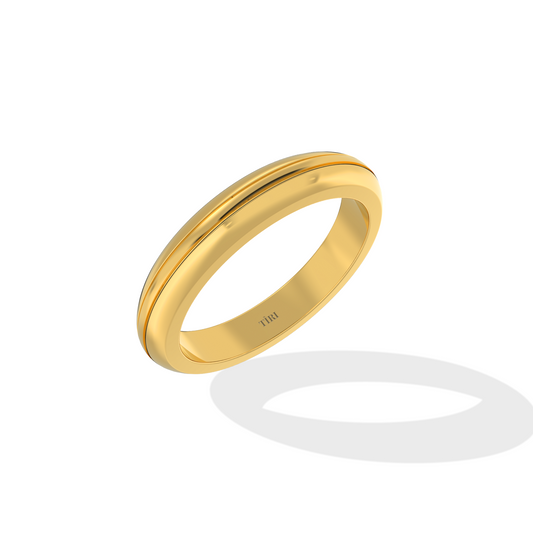 Elegant gold ring by Tiri featuring a polished finish and simple design, suitable for everyday or special occasions.