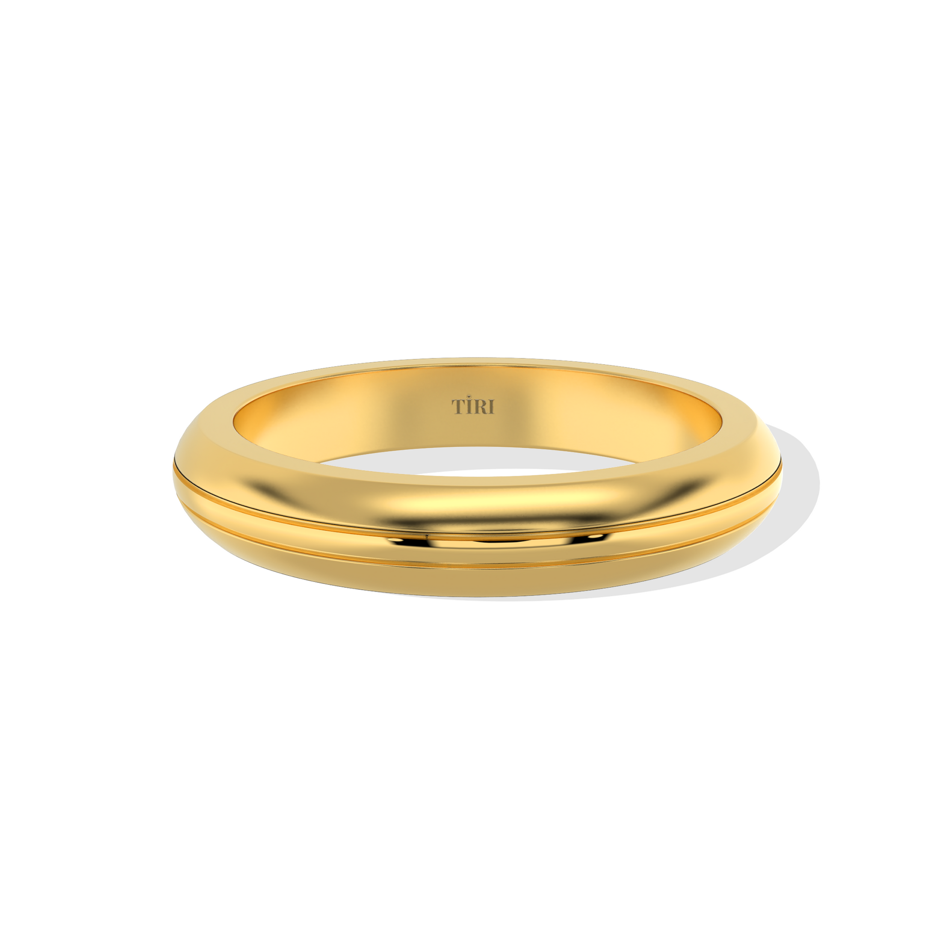 Elegant gold ring by Tiri featuring a smooth, polished band with a simple, timeless design.
