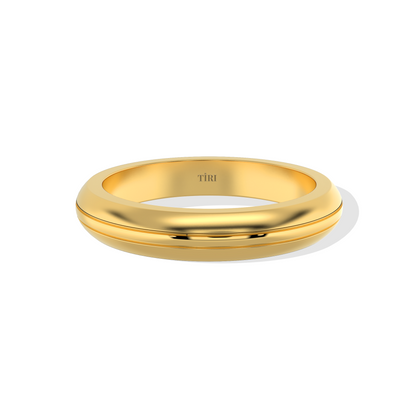 Elegant gold ring by Tiri featuring a smooth, polished band with a simple, timeless design.