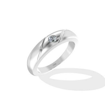 Tiri 0.60 TW diamond ring featuring a sparkling central diamond set in a sleek band, showcasing elegant jewelry craftsmanship.