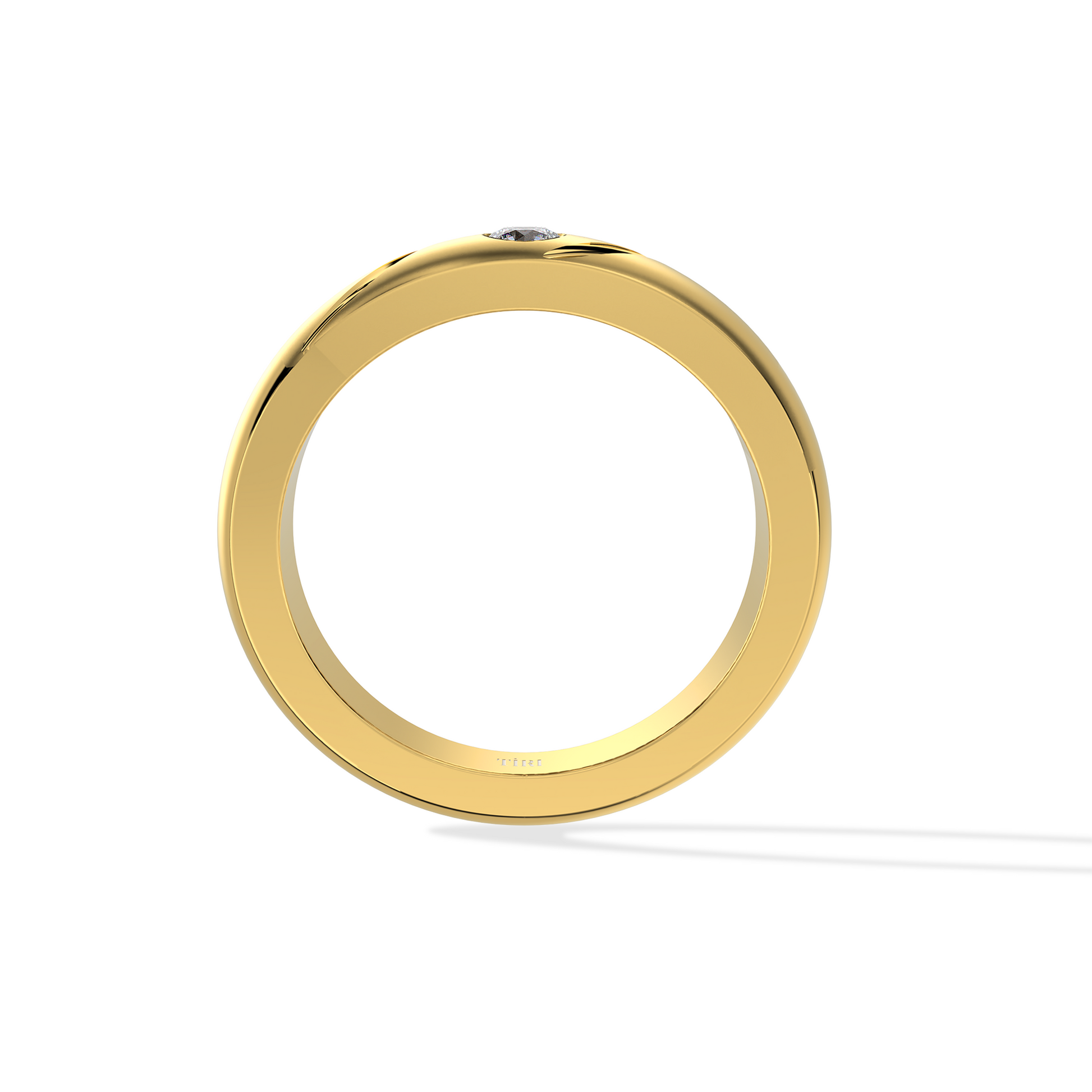 Close-up of Tiri 0.60 TW diamond ring featuring a sleek band and sparkling diamonds on a white background.