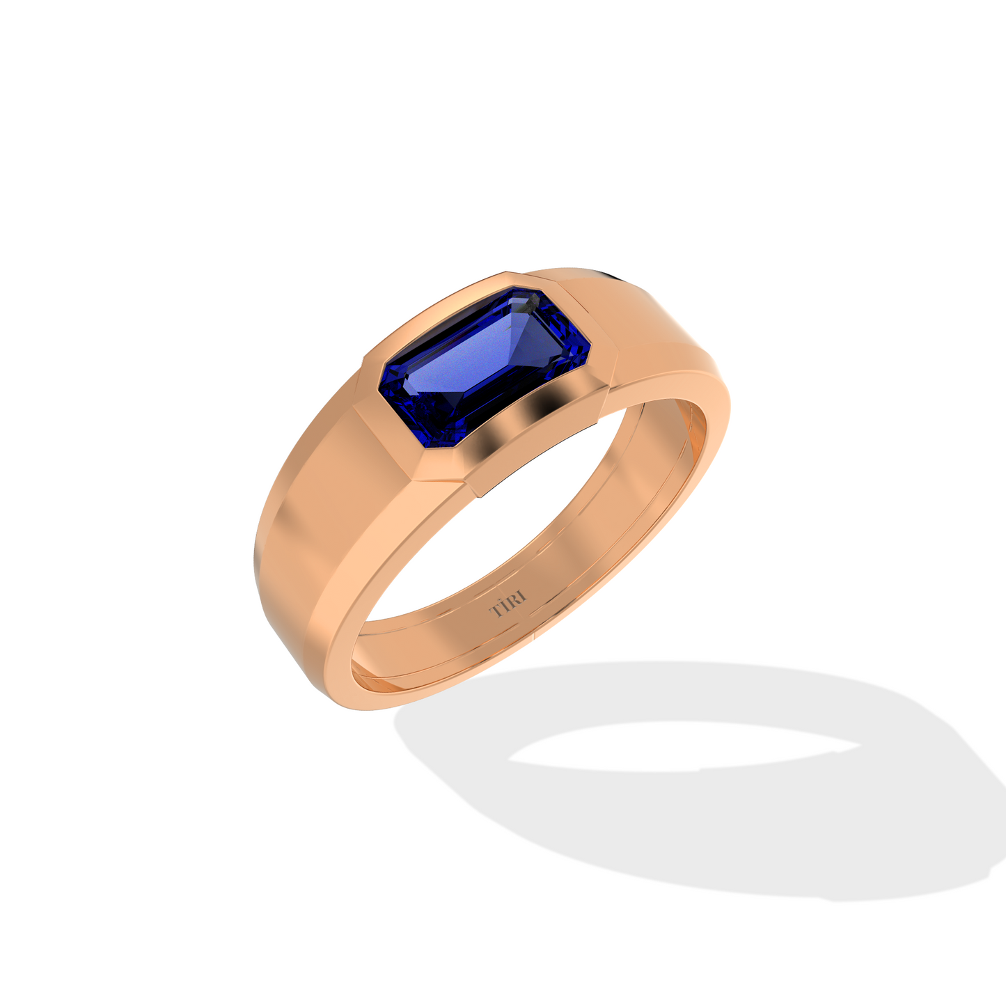 Tiri 4.00 TW sapphire ring featuring a large blue sapphire gemstone set in a sleek band.
