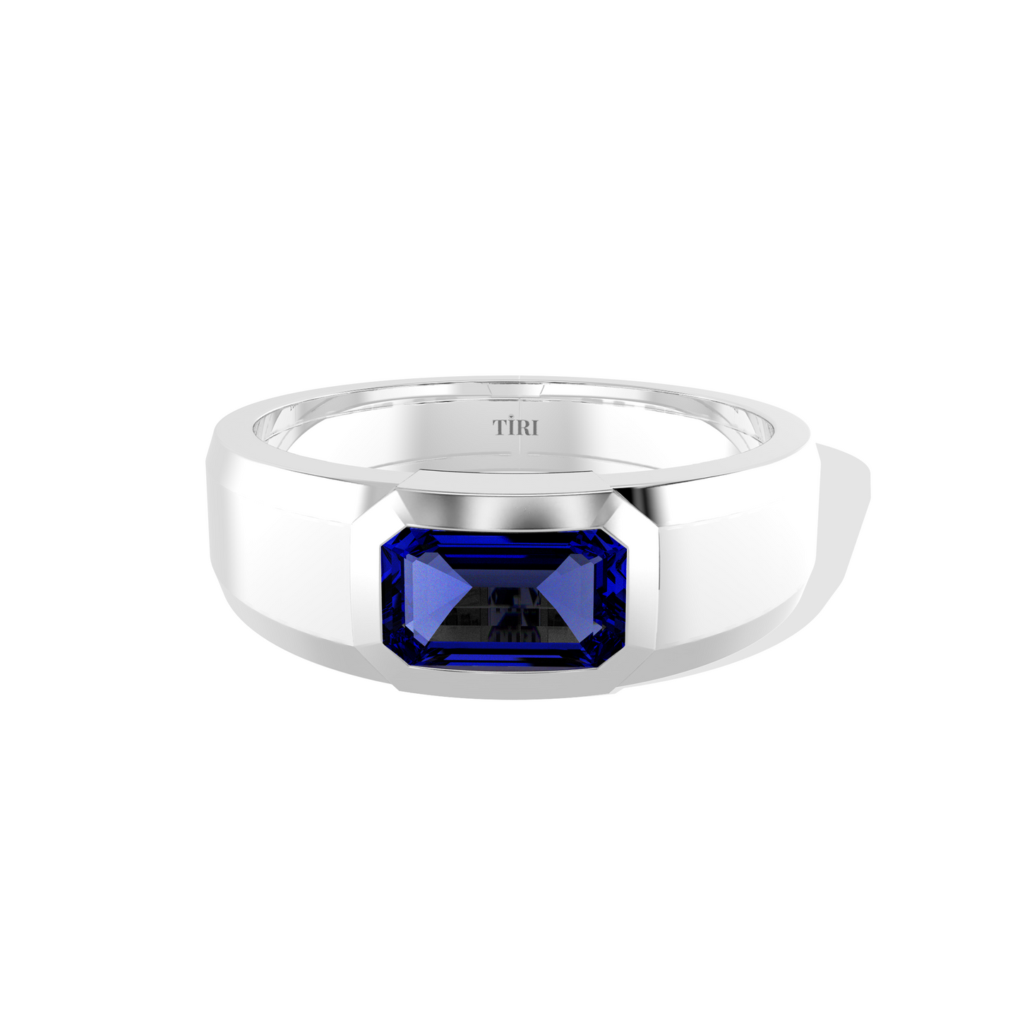 Tiri 4.00 TW sapphire ring featuring a sparkling blue sapphire gemstone set in a silver band.