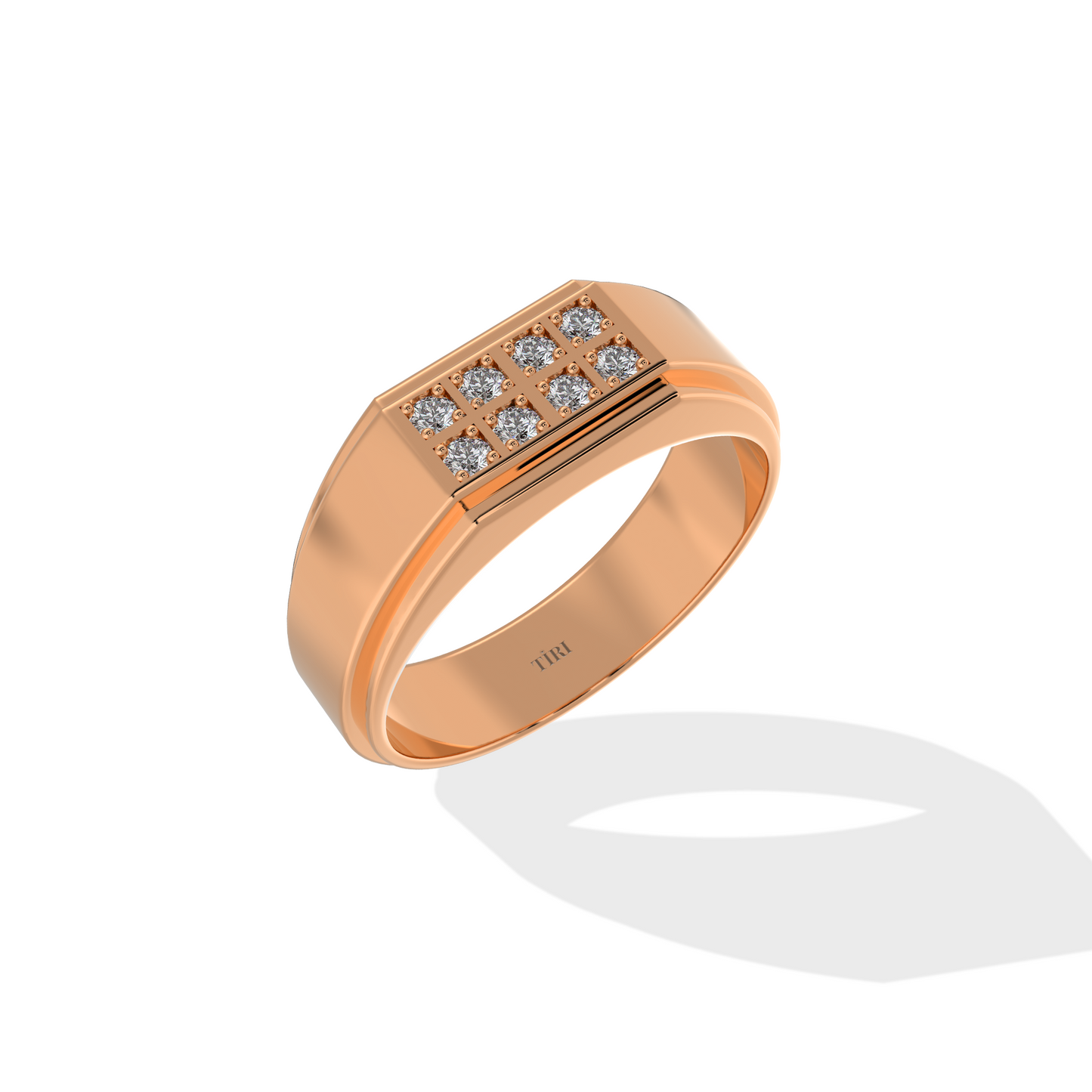 Tiri 1.00 TW diamond ring with a polished band and central sparkling diamond on a white background.