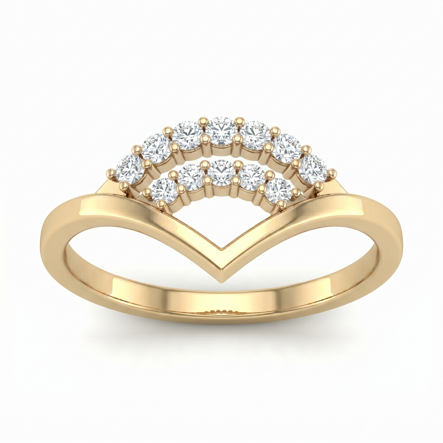 Curve Crown Diamond Ring