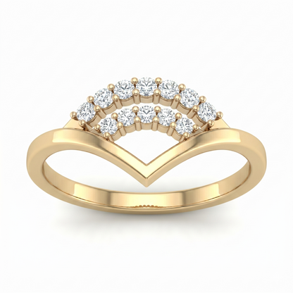 Curve Crown Diamond Ring