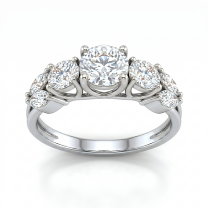 Tiri Valoria diamond ring with a sparkling central gemstone and intricate band design, elegant jewelry for special occasions.