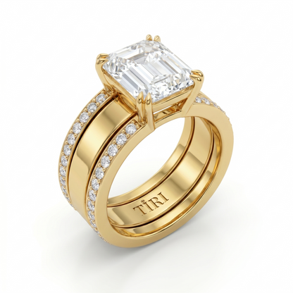 Tiri Fusion Men Diamond Ring featuring a sleek band with a prominent diamond accent on a neutral background.