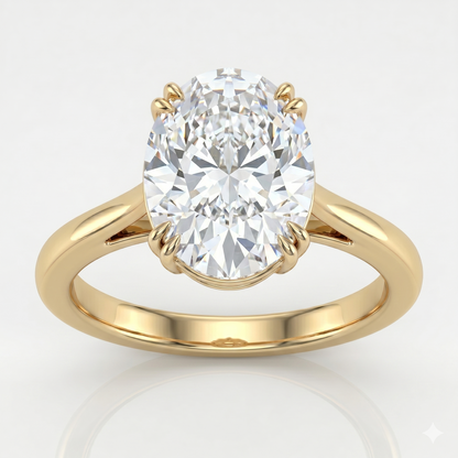 Oval Solitaire Diamond Ring