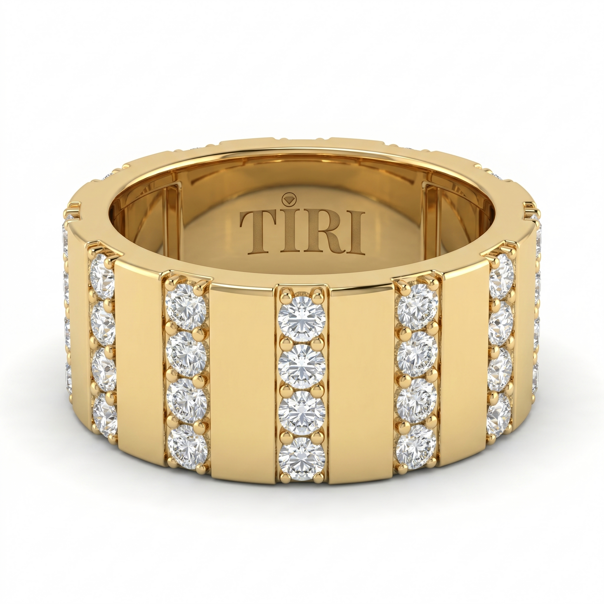Tiri Atlas Band Diamond Ring featuring a sleek band with sparkling diamonds, elegant and perfect for special occasions.