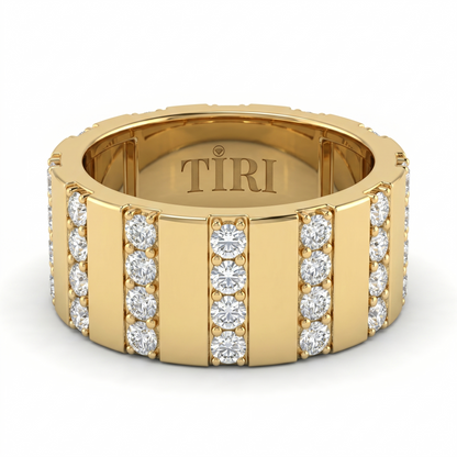 Tiri Atlas Band Diamond Ring featuring a sleek band with sparkling diamonds, elegant and perfect for special occasions.