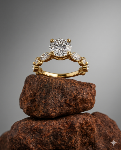 Tiri 2.9 TW diamond ring featuring a sleek band with sparkling diamonds, showcasing elegant jewelry design.