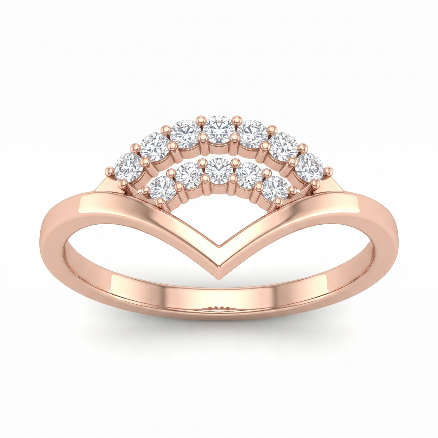 Curve Crown Diamond Ring