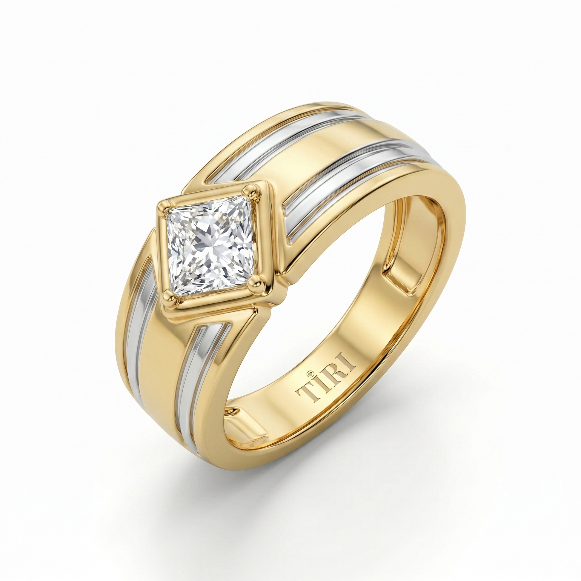 Tiri Prism Rose Diamond Ring featuring a sparkling rose-shaped diamond design on a sleek band.