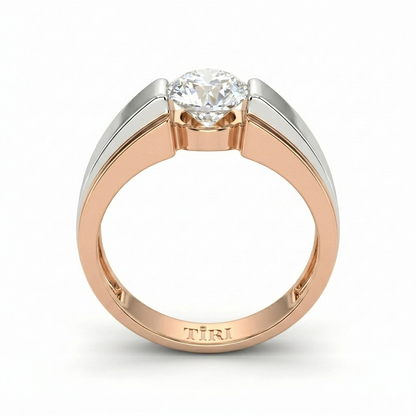 Eternal Men diamond ring by Tiri featuring a sleek silver band with sparkling diamond accents.