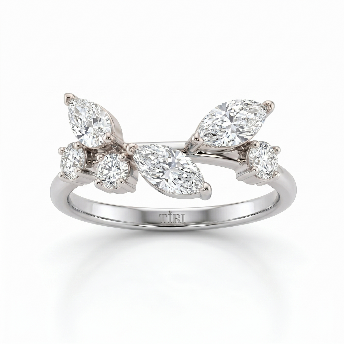 Tiri 3.90 TW diamond ring featuring a sparkling gemstone set in a sleek band, showcasing elegance and brilliance.