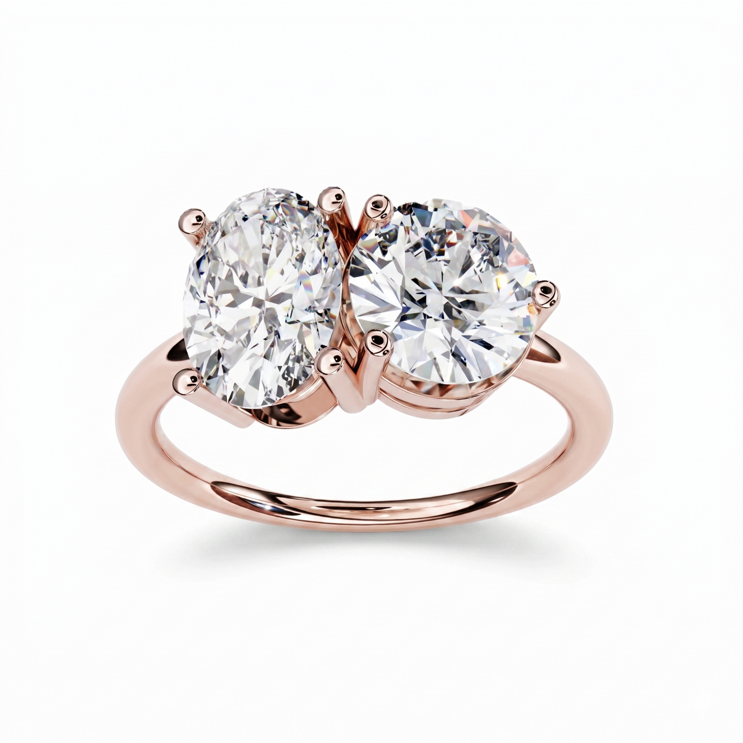 Oval Round Toi et Moi Diamond Ring