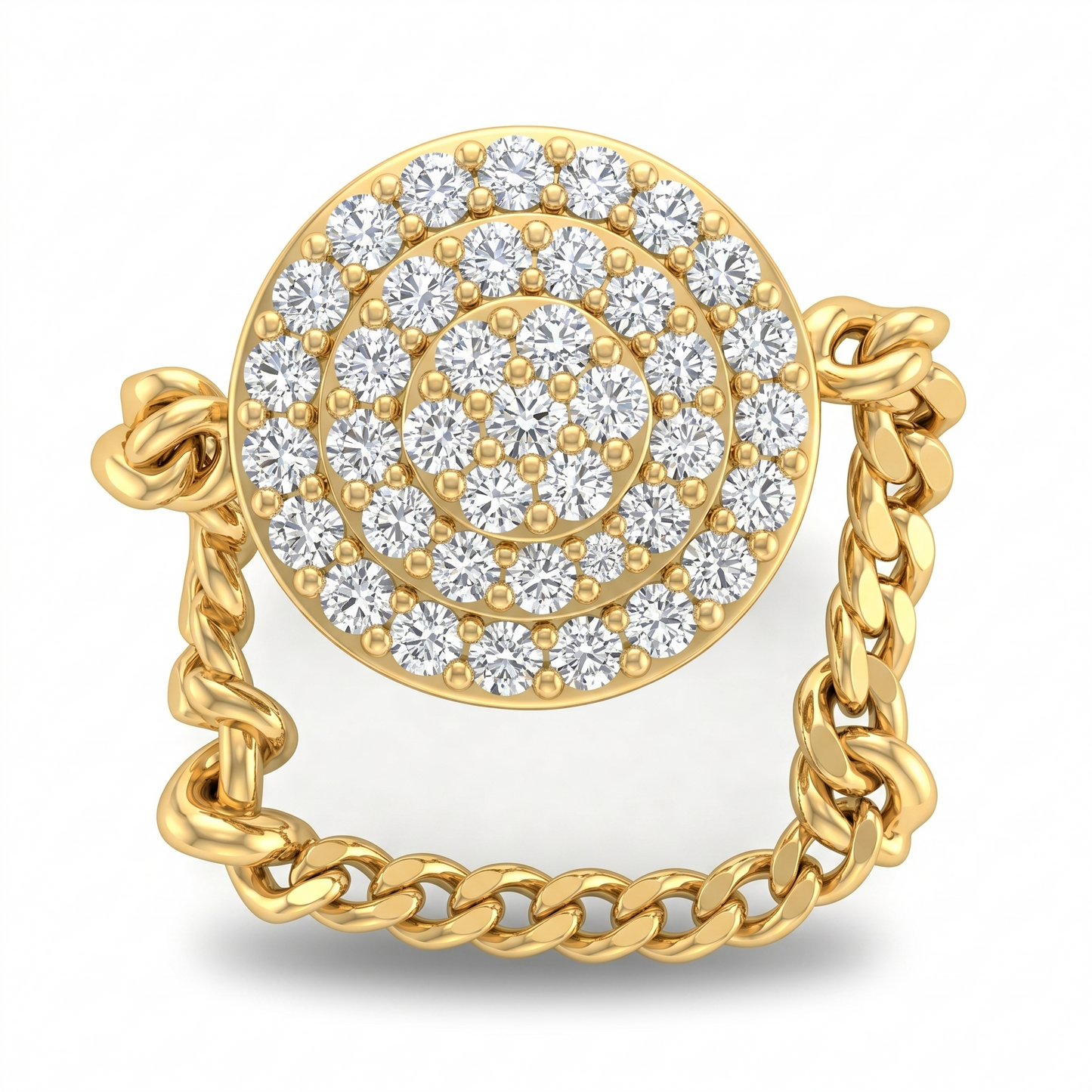 Halo Chain Diamond Ring