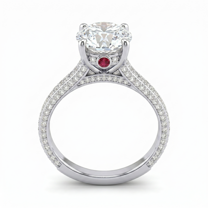 Ruby Base Solitaire Diamond Ring