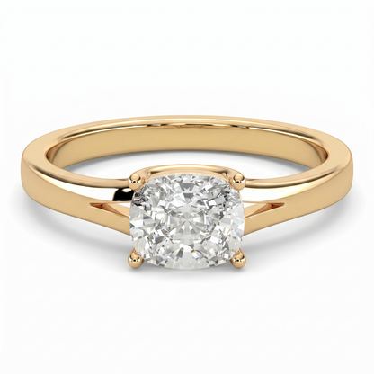 Cushion Solitaire Diamond Ring