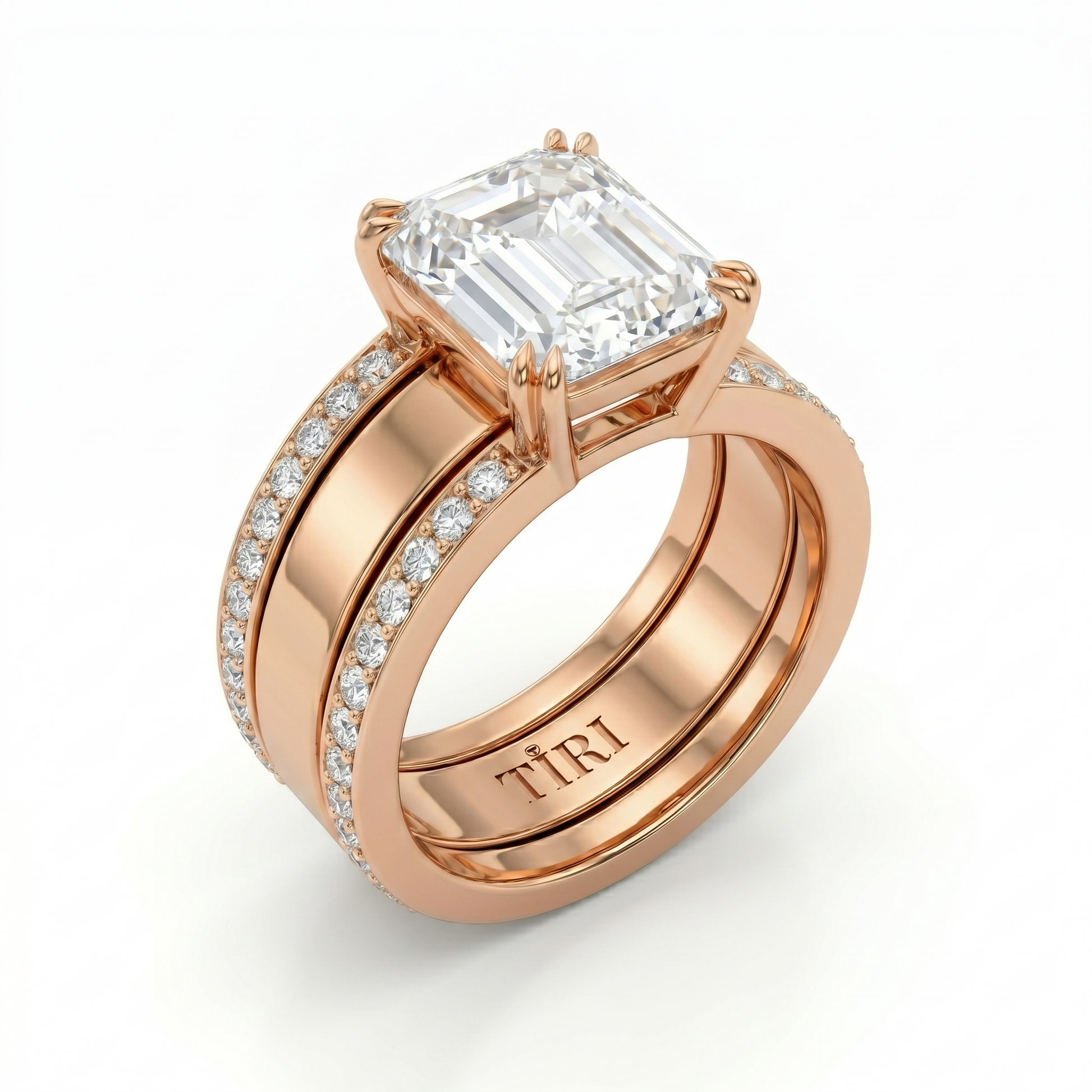 Tiri Fusion Men Diamond Ring featuring a sleek band with sparkling diamond accents, designed for modern style and elegance.