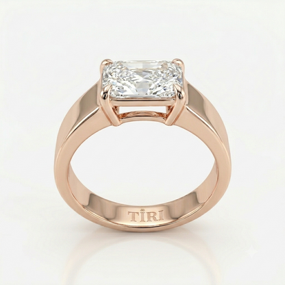 Tiri Linearis Men Diamond Ring featuring sleek silver band with embedded sparkling diamonds and modern design.