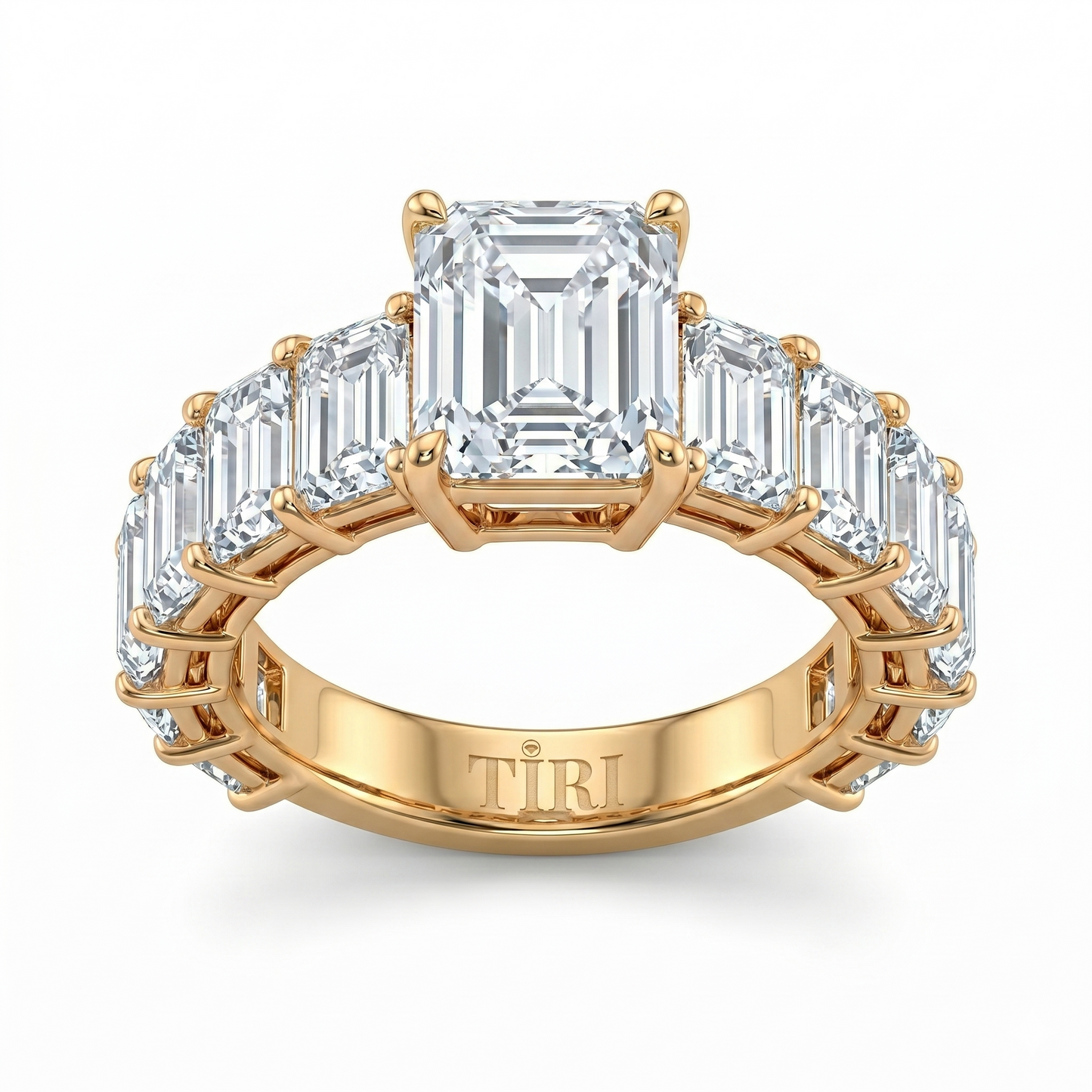 Emerald Half Band Ring
