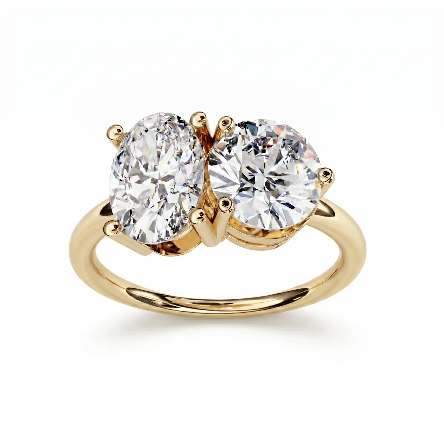 Oval Round Toi et Moi Diamond Ring