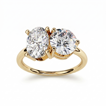 Oval Round Toi et Moi Diamond Ring