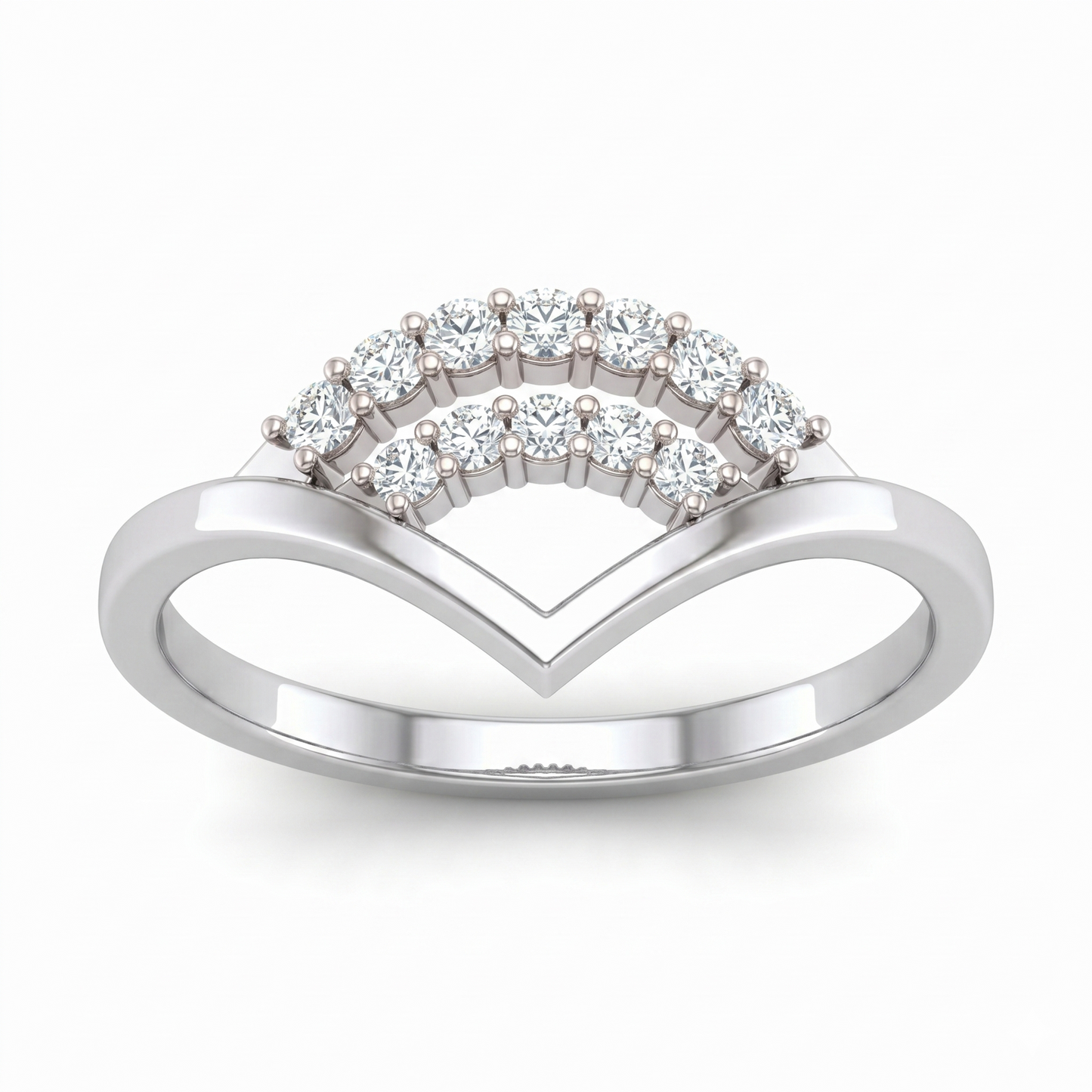 Curve Crown Diamond Ring