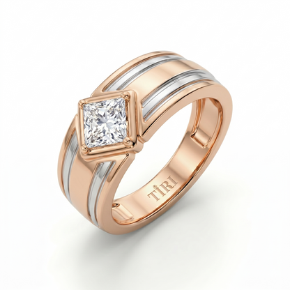 Tiri Prism Rose Diamond Ring featuring a sparkling rose-cut diamond set in a sleek band, elegant jewelry for special occasions.