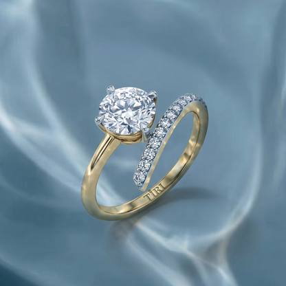 Tiri Vortex Round Solitaire Diamond Ring featuring a sparkling round diamond set in a sleek, elegant band.