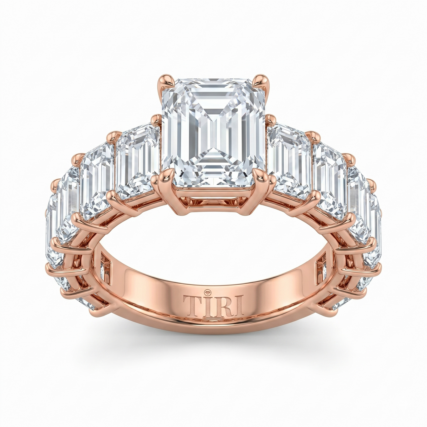Emerald Half Band Ring
