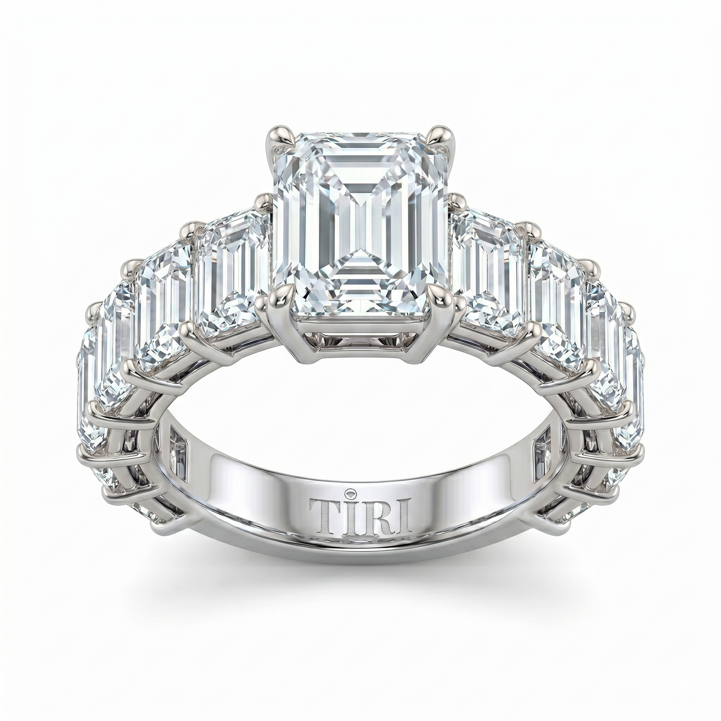 Emerald Half Band Ring