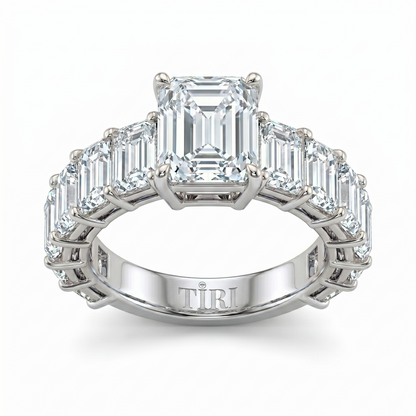 Emerald Half Band Ring