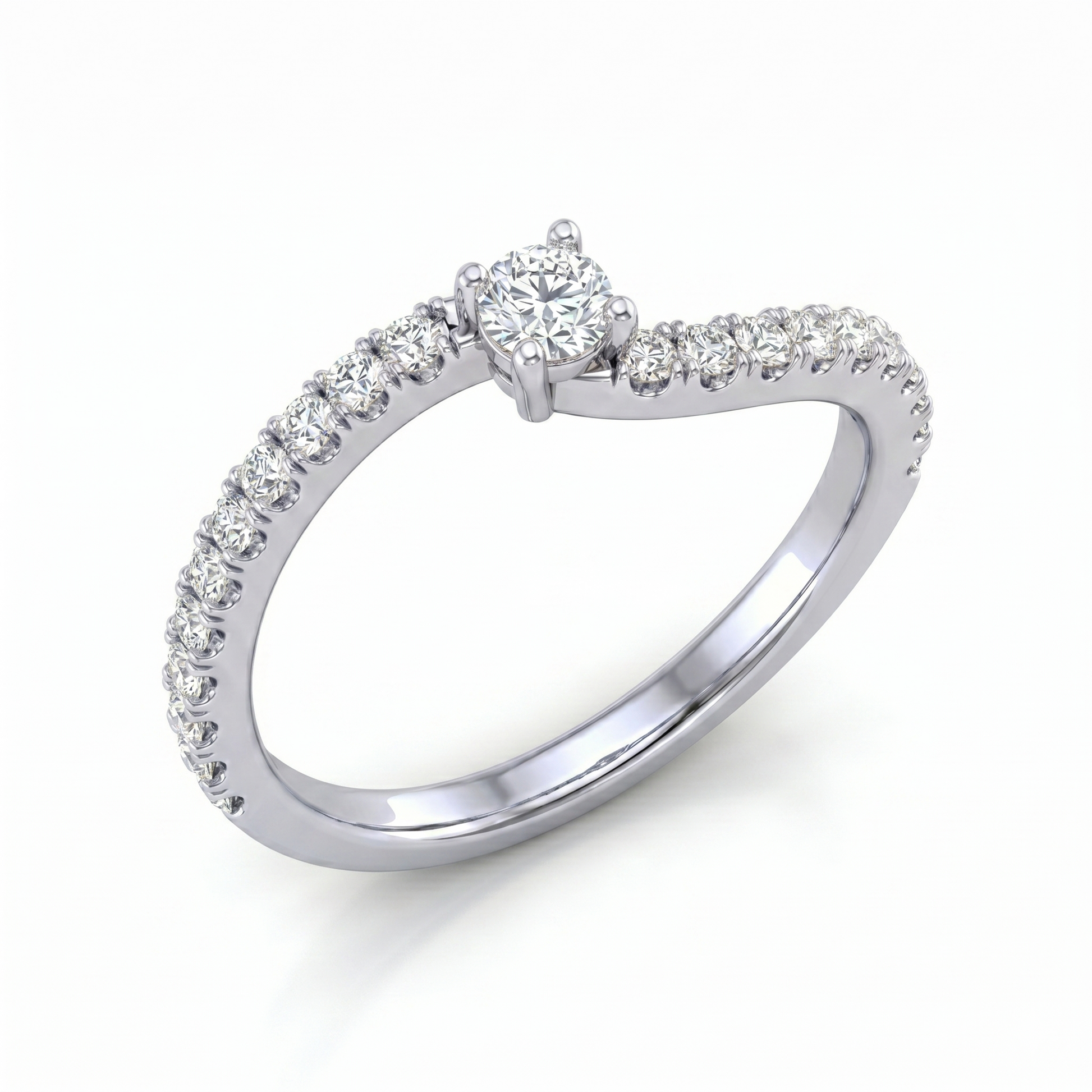 Tiri Infinite Grace Diamond Ring featuring a sleek band with sparkling diamonds, elegant jewelry for special occasions.